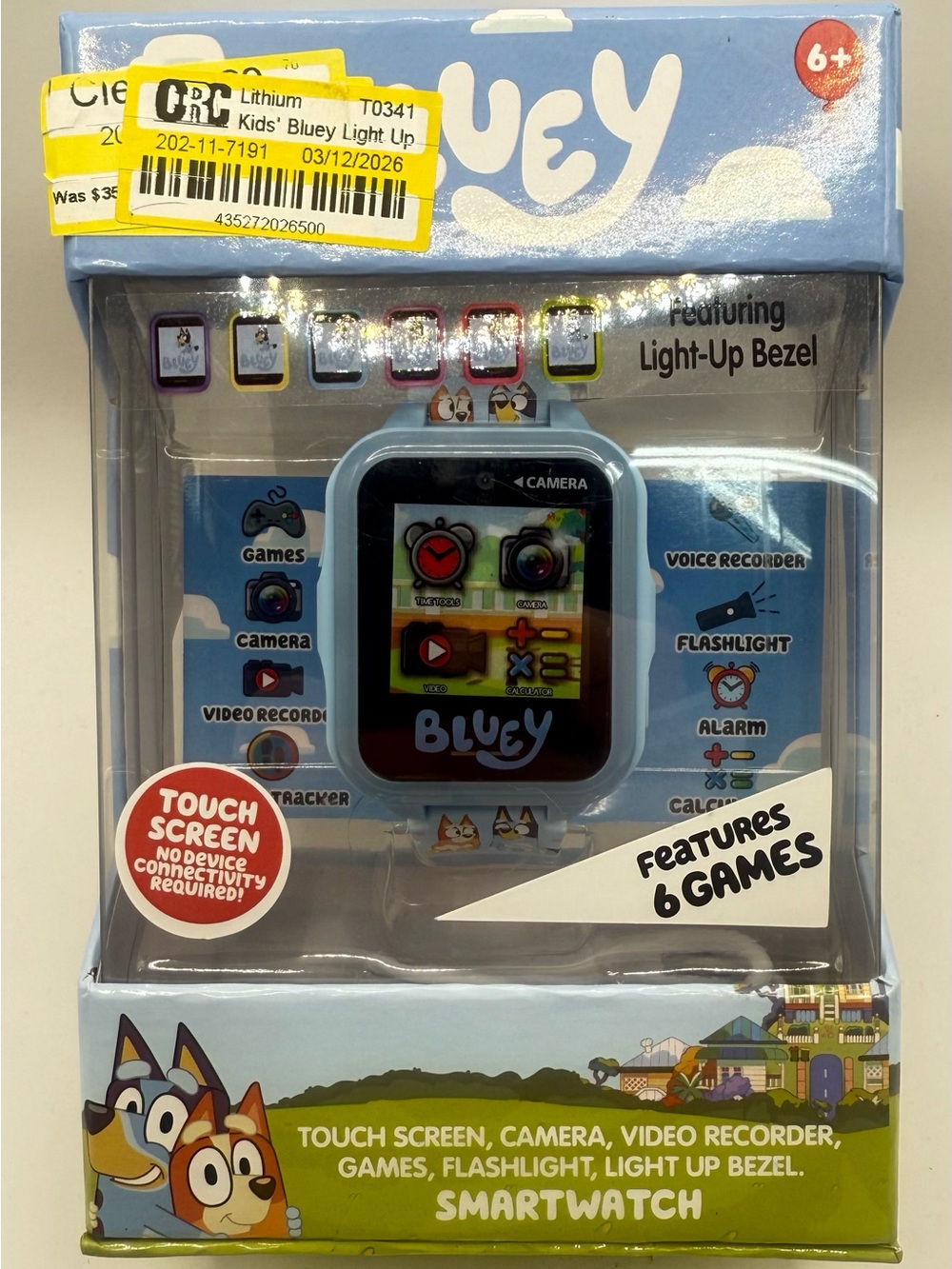 Bluey Kids Light-Up Smartwatch for Kids - Blue